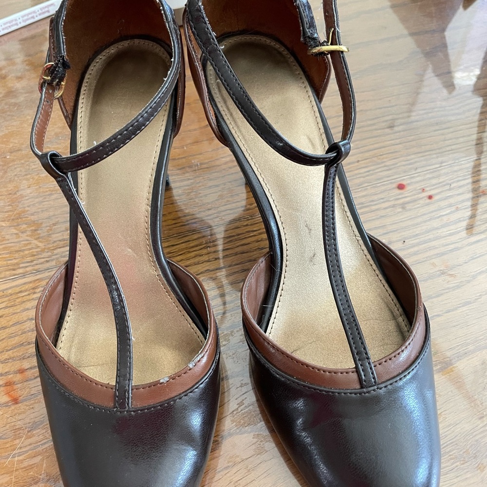 8.5 Elegant Brown T-Strap Women's Shoes by East 5th